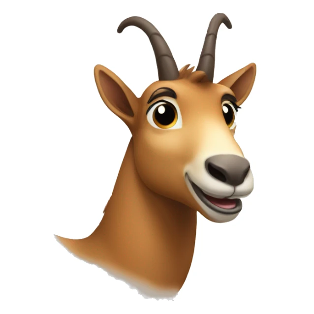 happy smiling brown chamois left hoof pointing up sticker