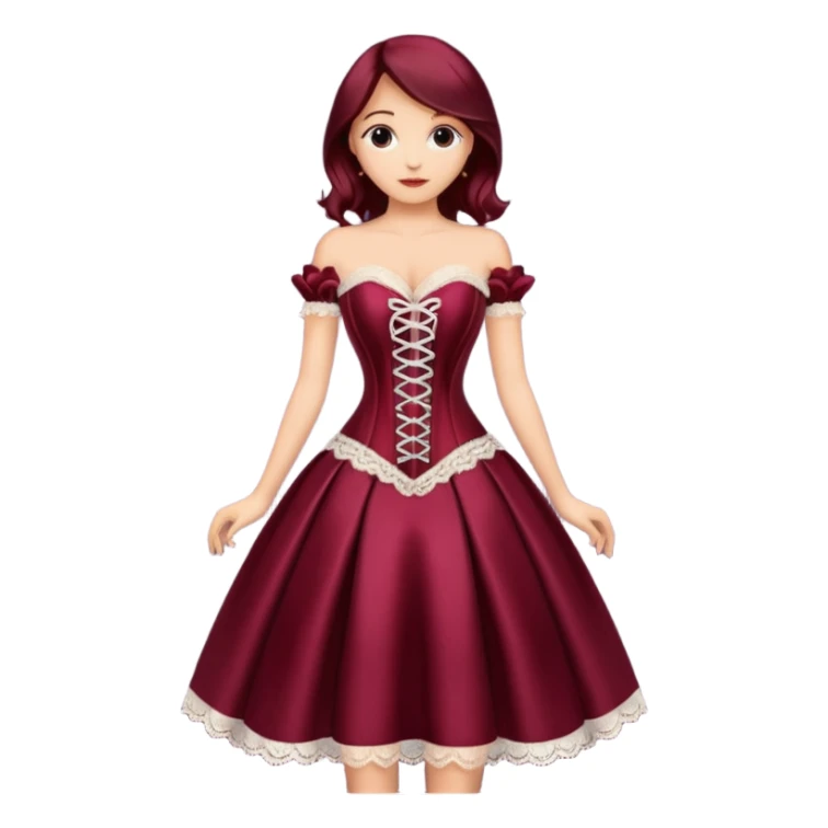 burgundury corset dress sticker