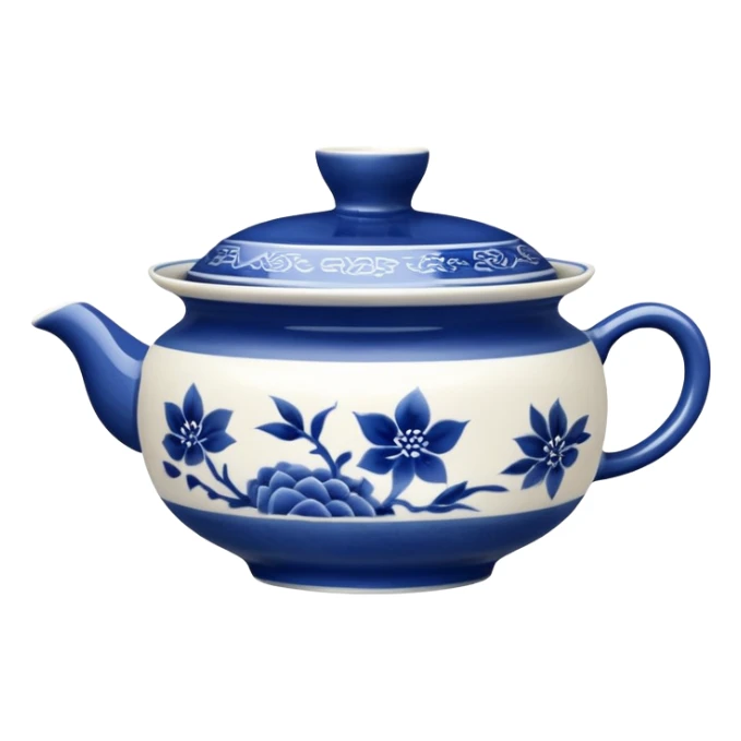blue chinese gaiwan without handles sticker