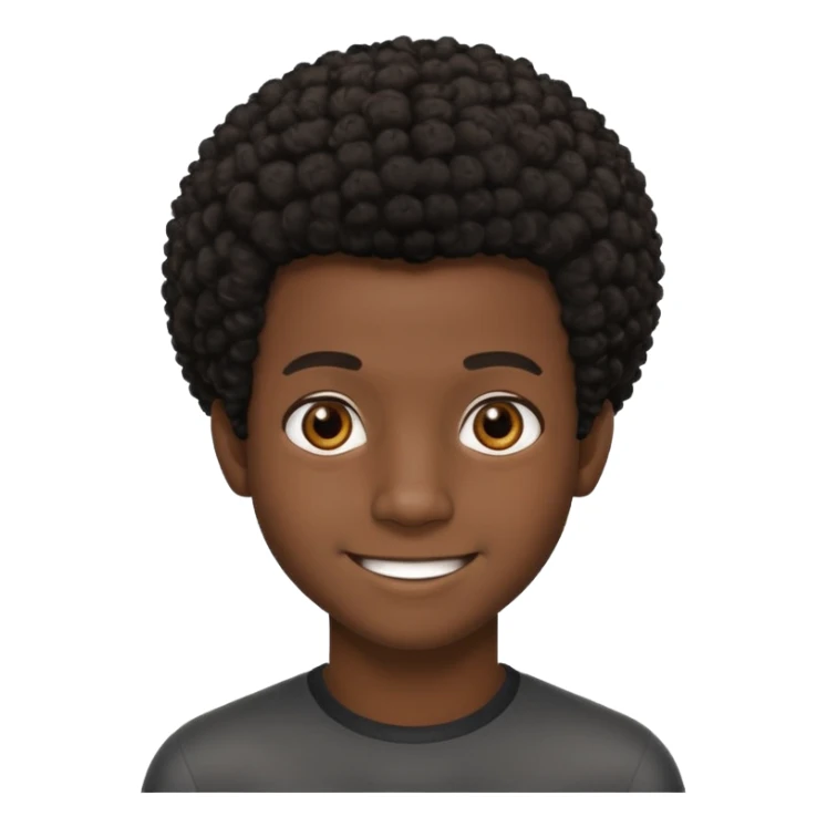 Black darkskin seventeen man  with little afro haircut sticker