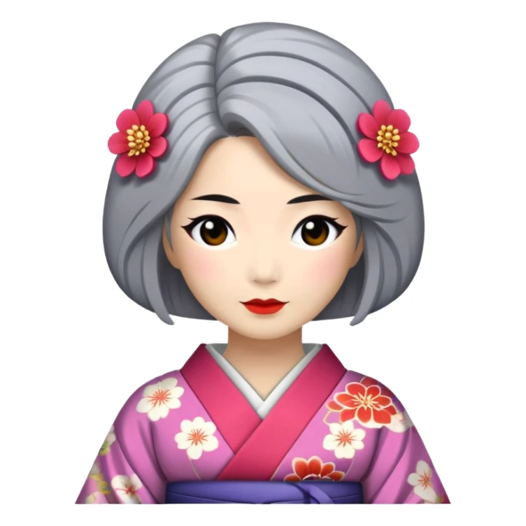 Geisha in her 40th with gray hair sticker