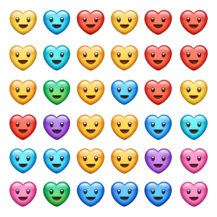 des emojis coeur de toutes les couleurs sticker