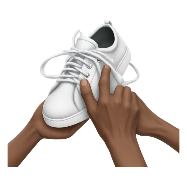 Make a shoe with a person trying to tie the shoes sticker