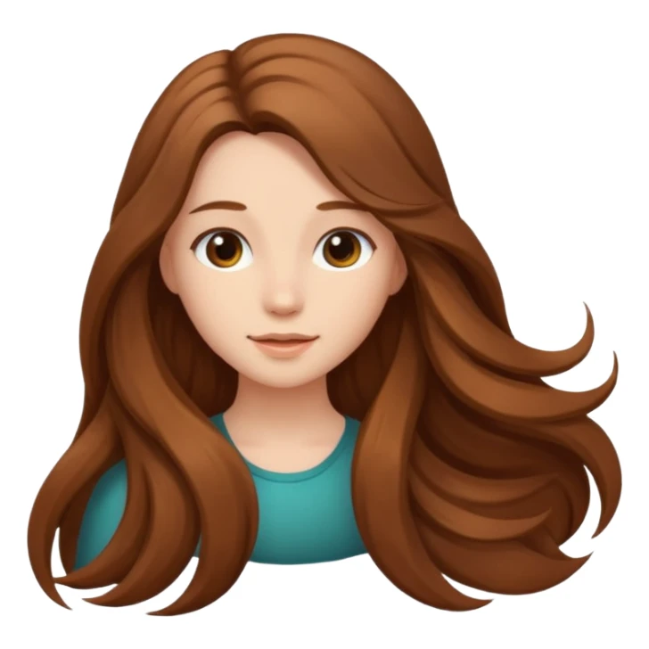 Fammi un avatar che raffiguri me una ragazza con capelli sciolti marroncini sticker