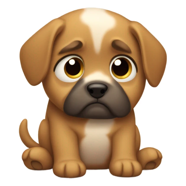Sad and very worried puppy sticker