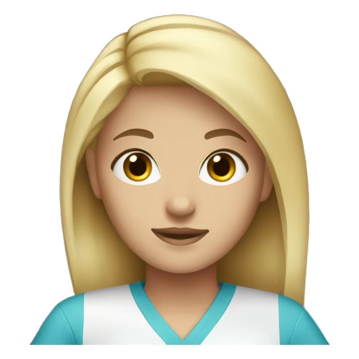 Girl with blonde hair blue eyes wearing scrubs sticker