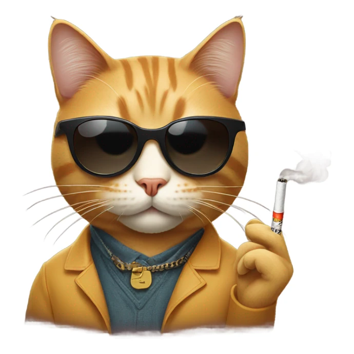 Cat wearing sunglasses and smoking sticker