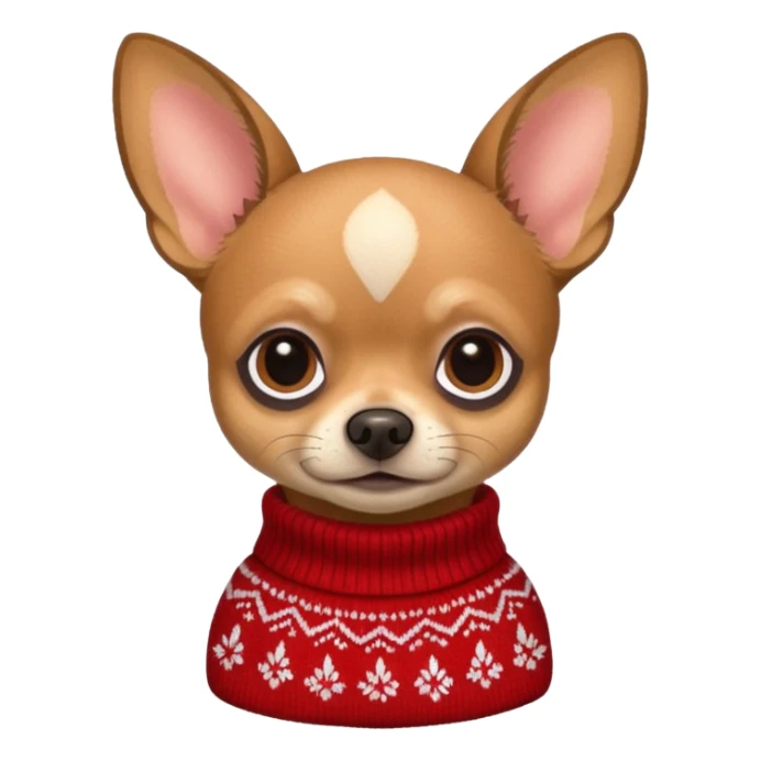 Dark Tan deer-head chihuahua sitting wearing a sweater sticker