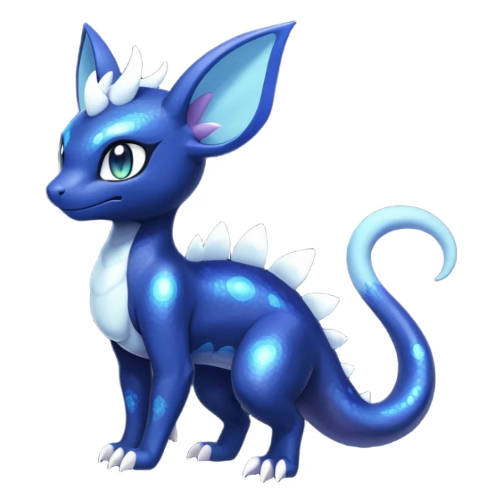 Nebulae Salandit-Meowstic-Noibat-Fakémon-hybrid-creature (full body)  sticker