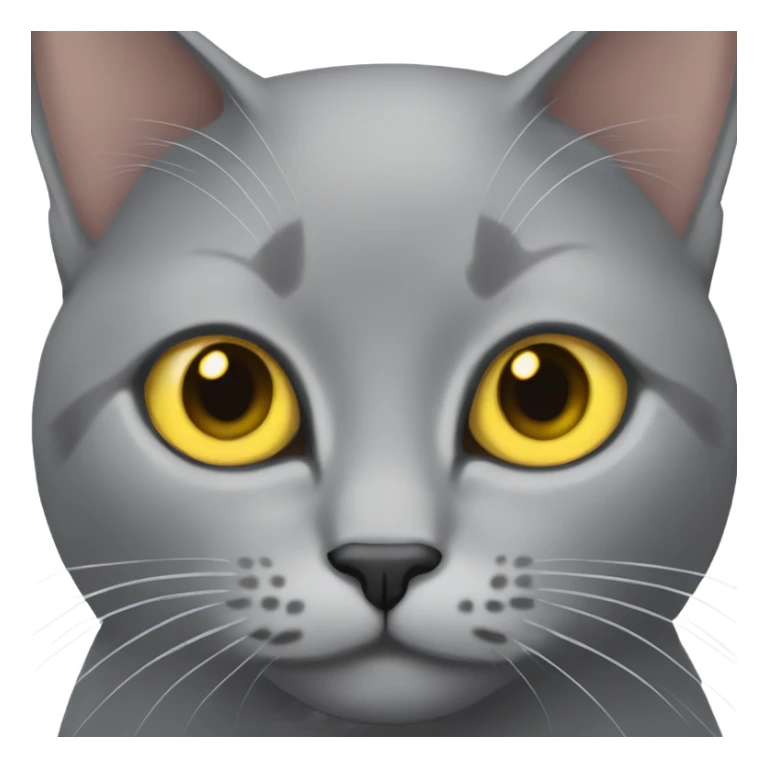 gray cat with lop ears and yellow eyes sticker