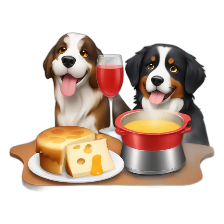 swiss fondue and bernese mountain dog sticker