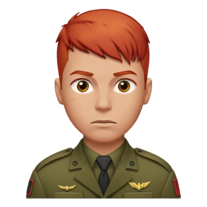 male soldier red hair style sticker