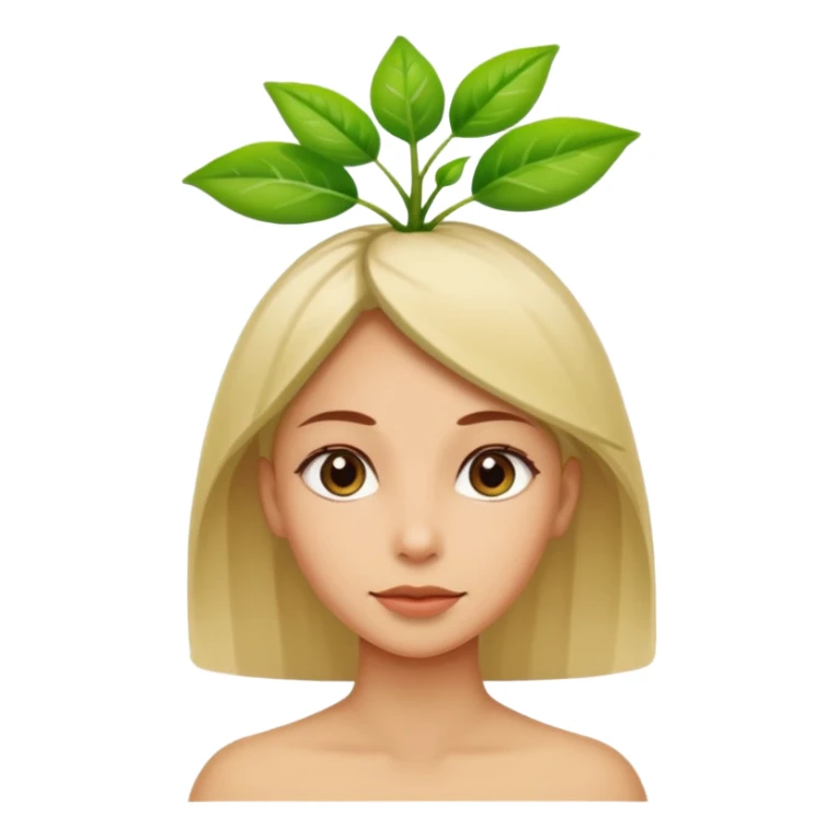 Woman with plant sprout on top of head  sticker
