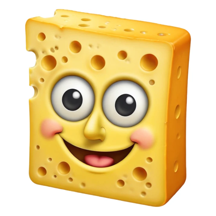Give me a spongebob make it yellow but in cheese. no holes  sticker