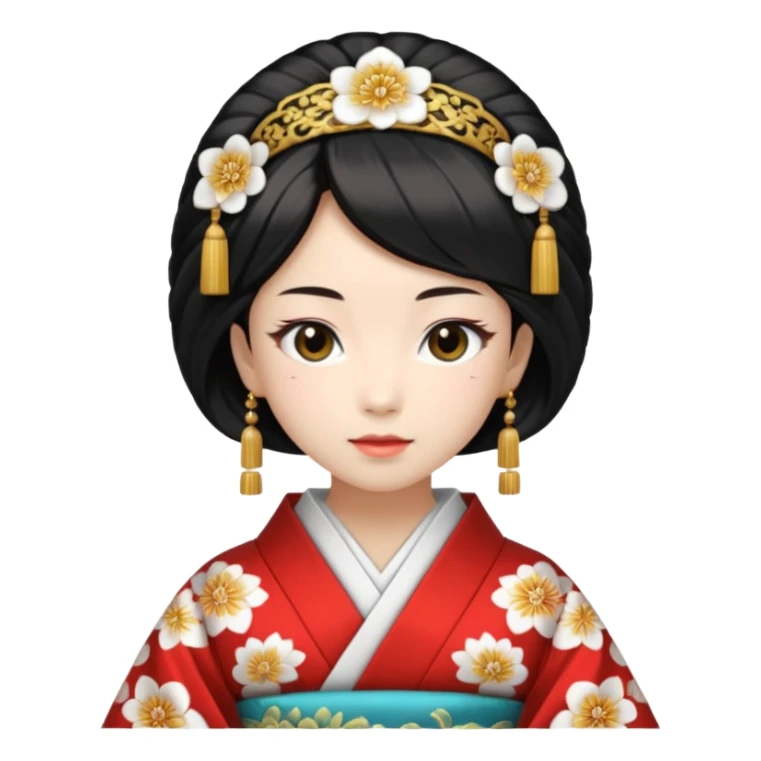 Japanese Princess with in ceremonial robe kimono sticker
