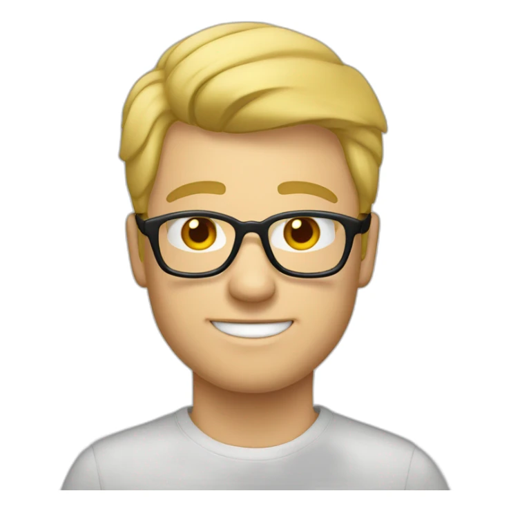 Homme blond légèrement long lunettes sticker
