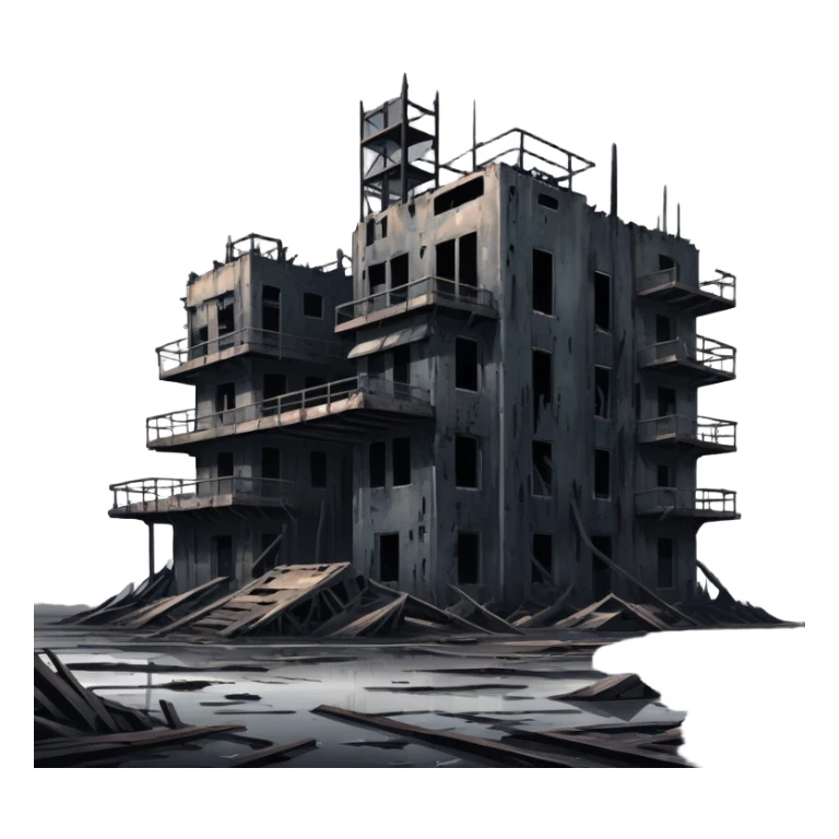Gloomy Dystopian Apocalyptic Aesthetic Scenery Deco sticker