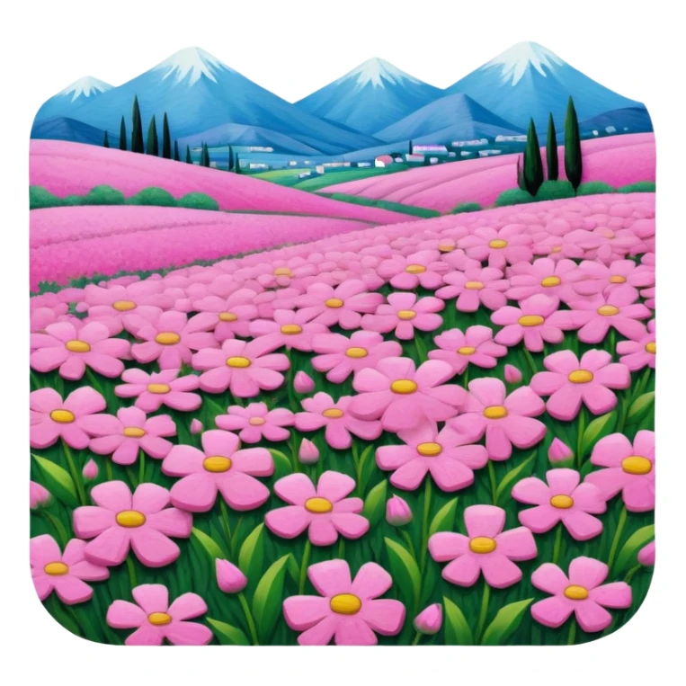 van gogh style pink SPAM  meat flowers landscape sticker