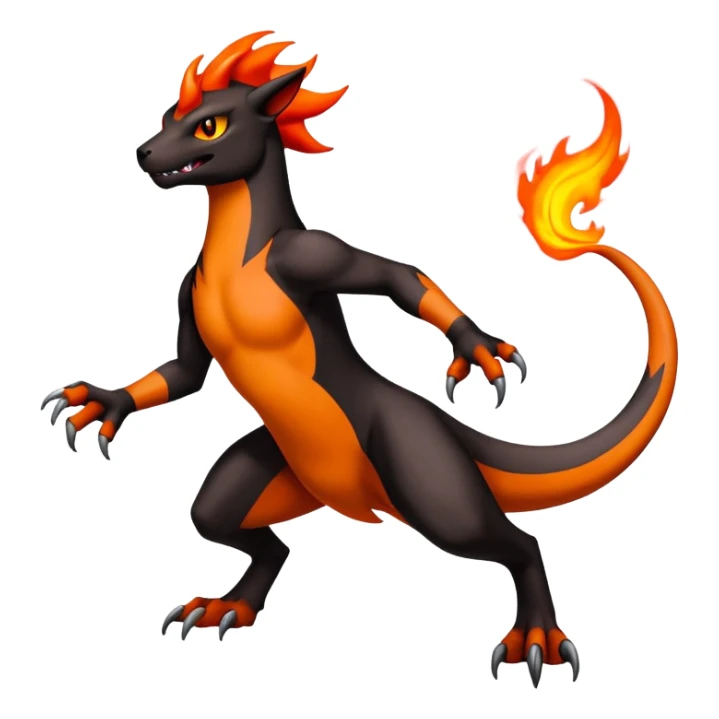 Houndoom-Charmeleon-Fakémon-hybrid-creature (full body)  sticker