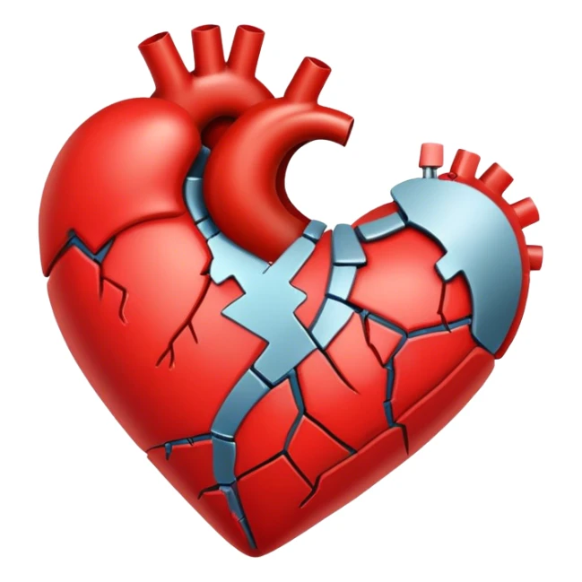 red heart that’s broken buts stitches that’s trying to piece it back together  sticker