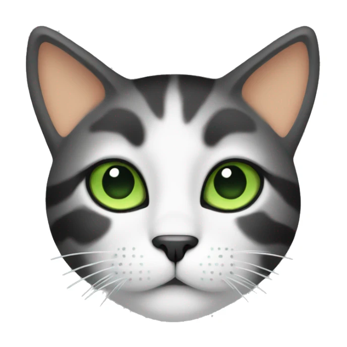 Cat with tree color White black and orange with Green eyes sticker