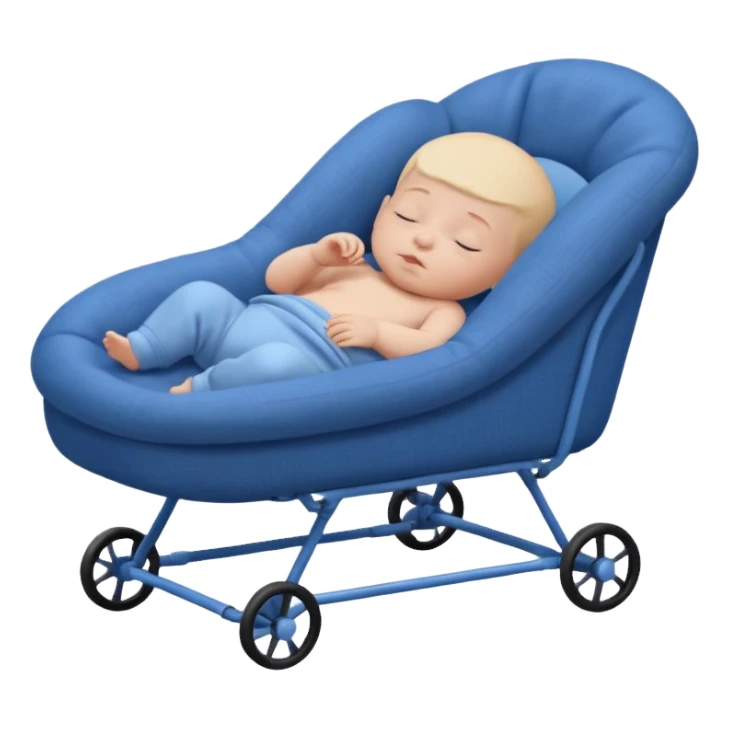 Sleeping like a baby in small sleeping chair and that chair have small wheels sticker