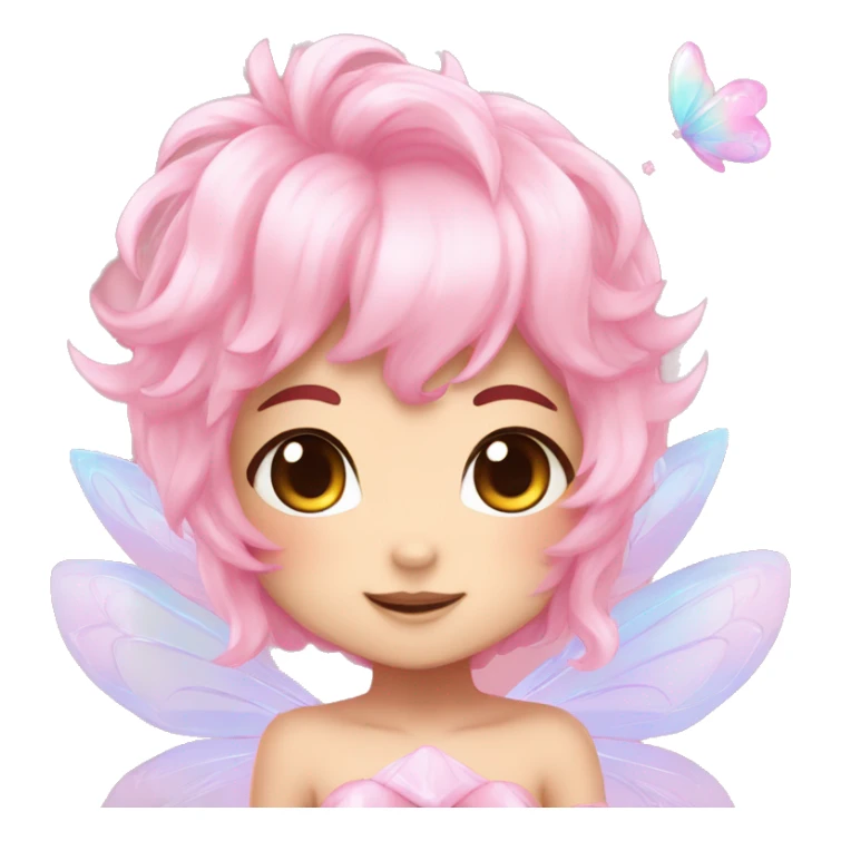 Shiny Pastel Pink Anime Chibi Fairy Fakémon Fur Sona sticker