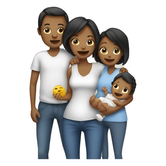 Family of 3 - mum - mum - baby boy sticker