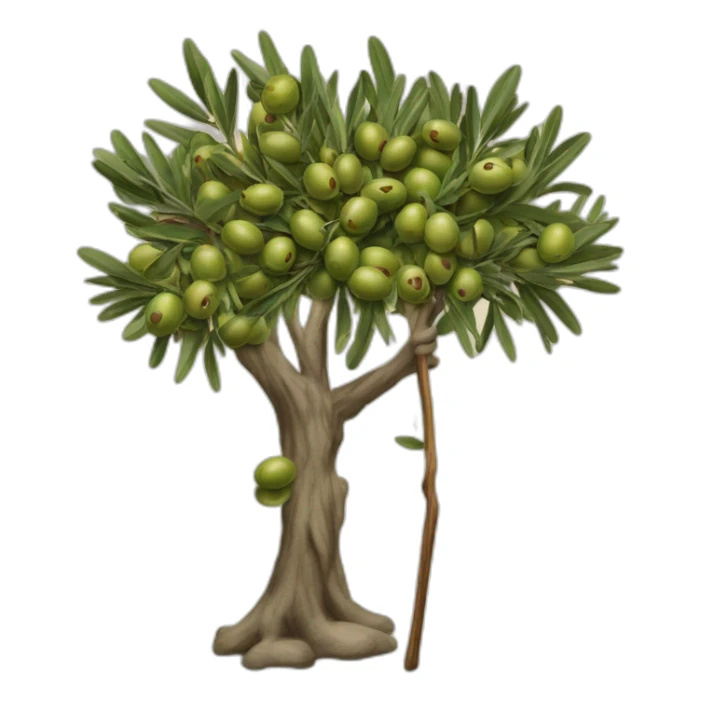 olive tree and people on vintage sweatwear with a stick sticker