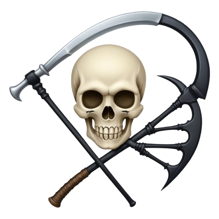 emblem of death with skull and scythe sticker