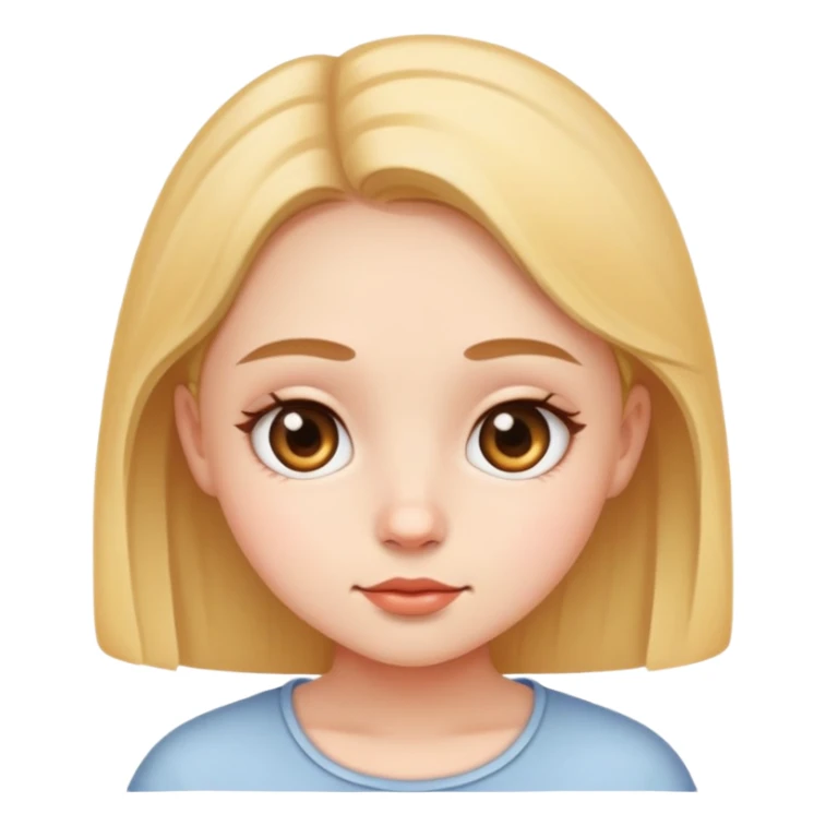 girl with narrow small eyes and big round face sticker