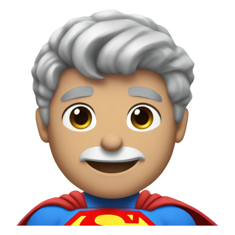 Superman flexing with grey hair and blue eyes sticker