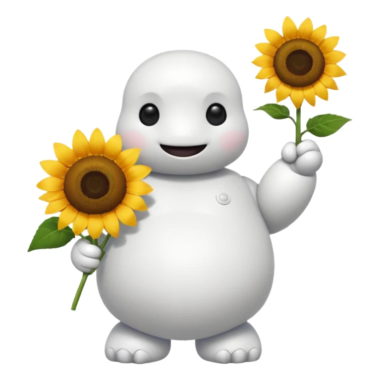 BAYMAX giving sunflower. This is for email signature so it should be small sticker