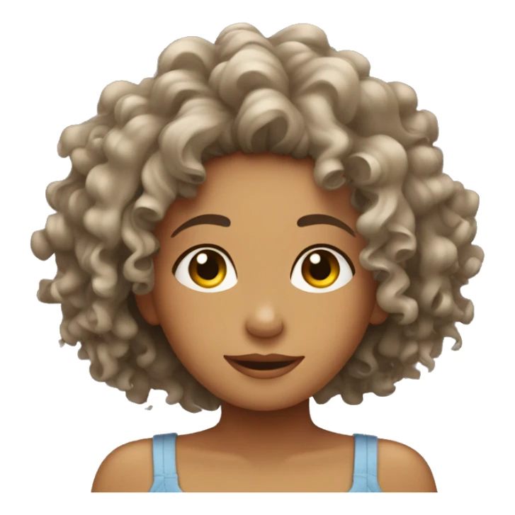 Curly girl washing her hair sticker