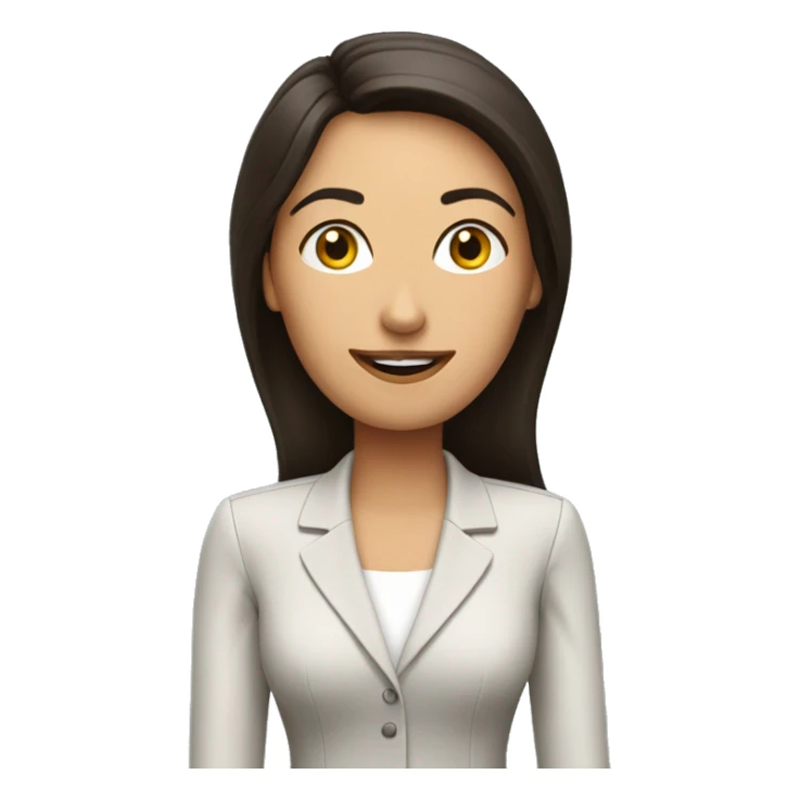 Female brunette CEO with question marks around her head sticker