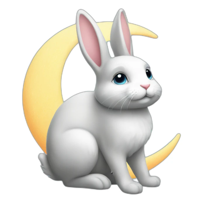Mix of bunny and moon sticker
