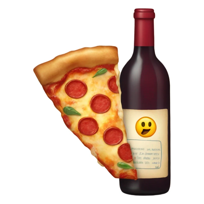 Wine bottle eating a slice of pizza sticker