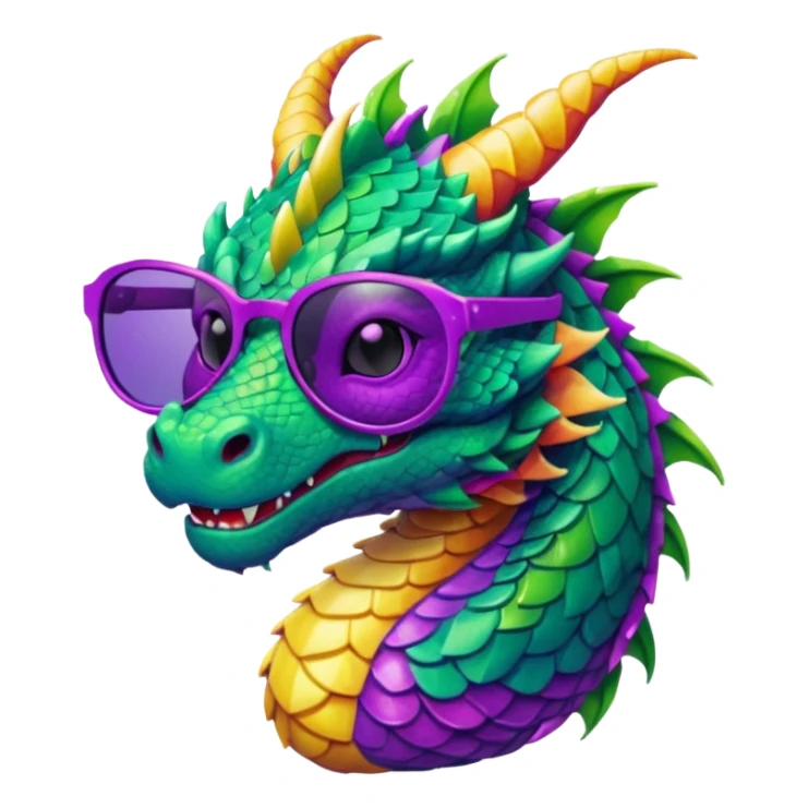 colorful dragon wearing sunglasses sticker