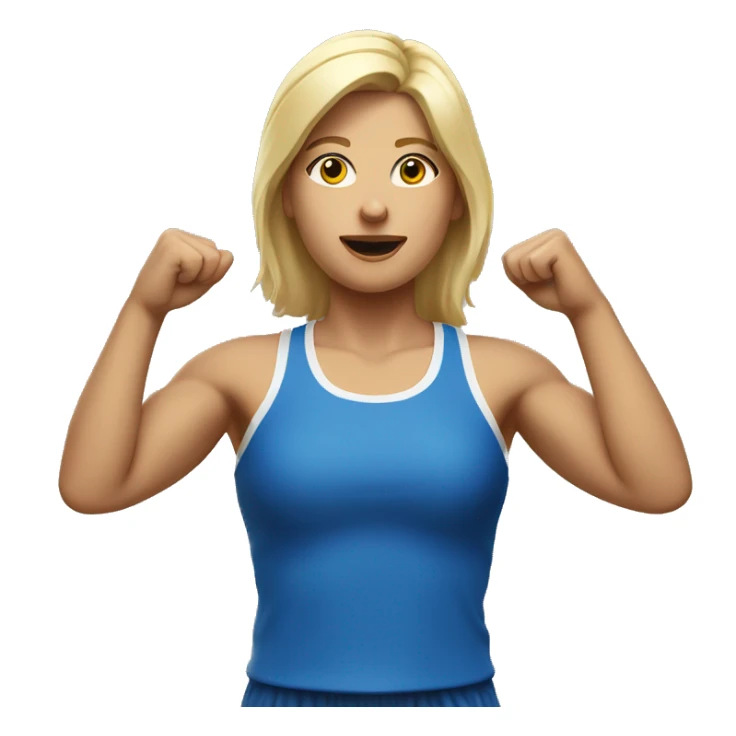 blonde woman in sport top raising her hand sticker