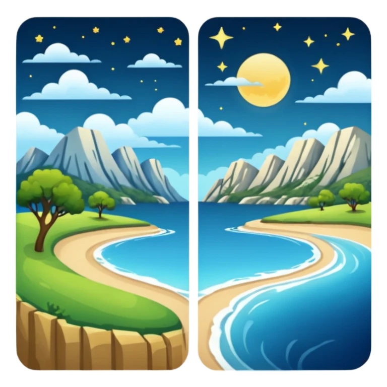 Day & Night in a single picture half night half day sticker