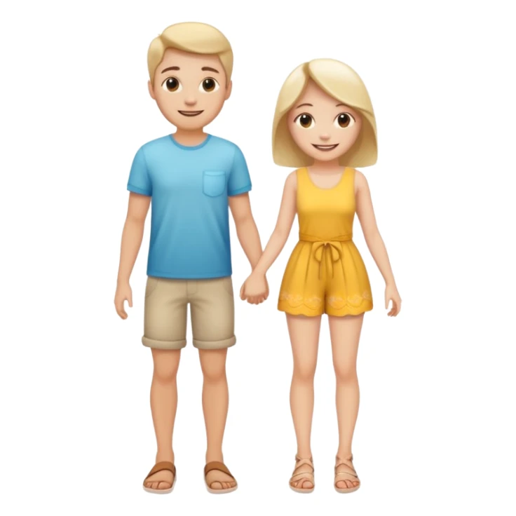 full-length cute couple in summer outfits sticker