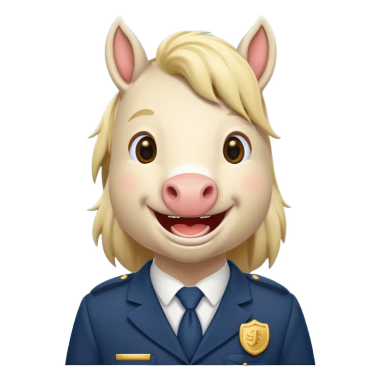 Laughing horse who is a smart bank clerk but laughing sticker