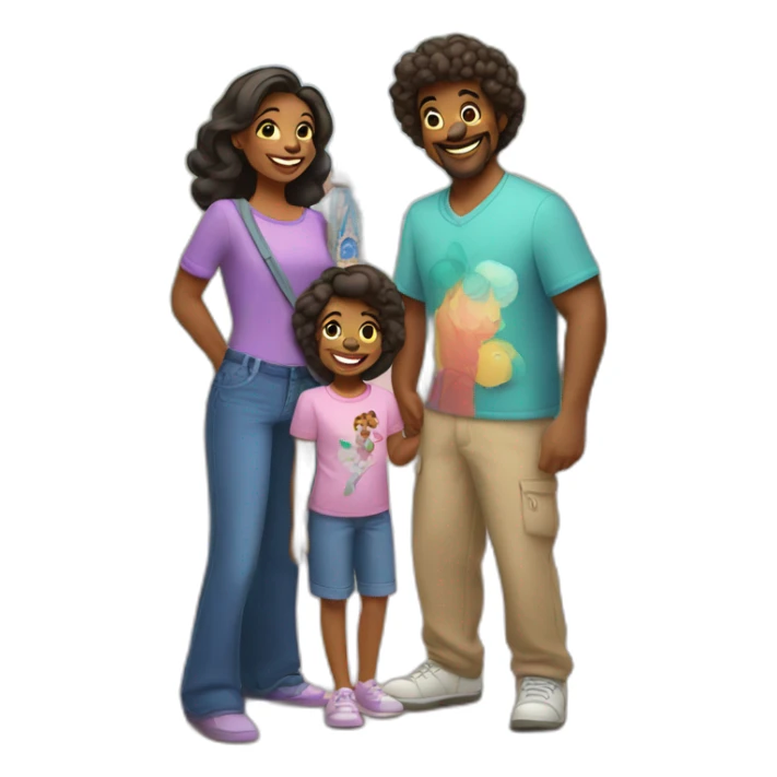 Homoparental family in Disney World sticker