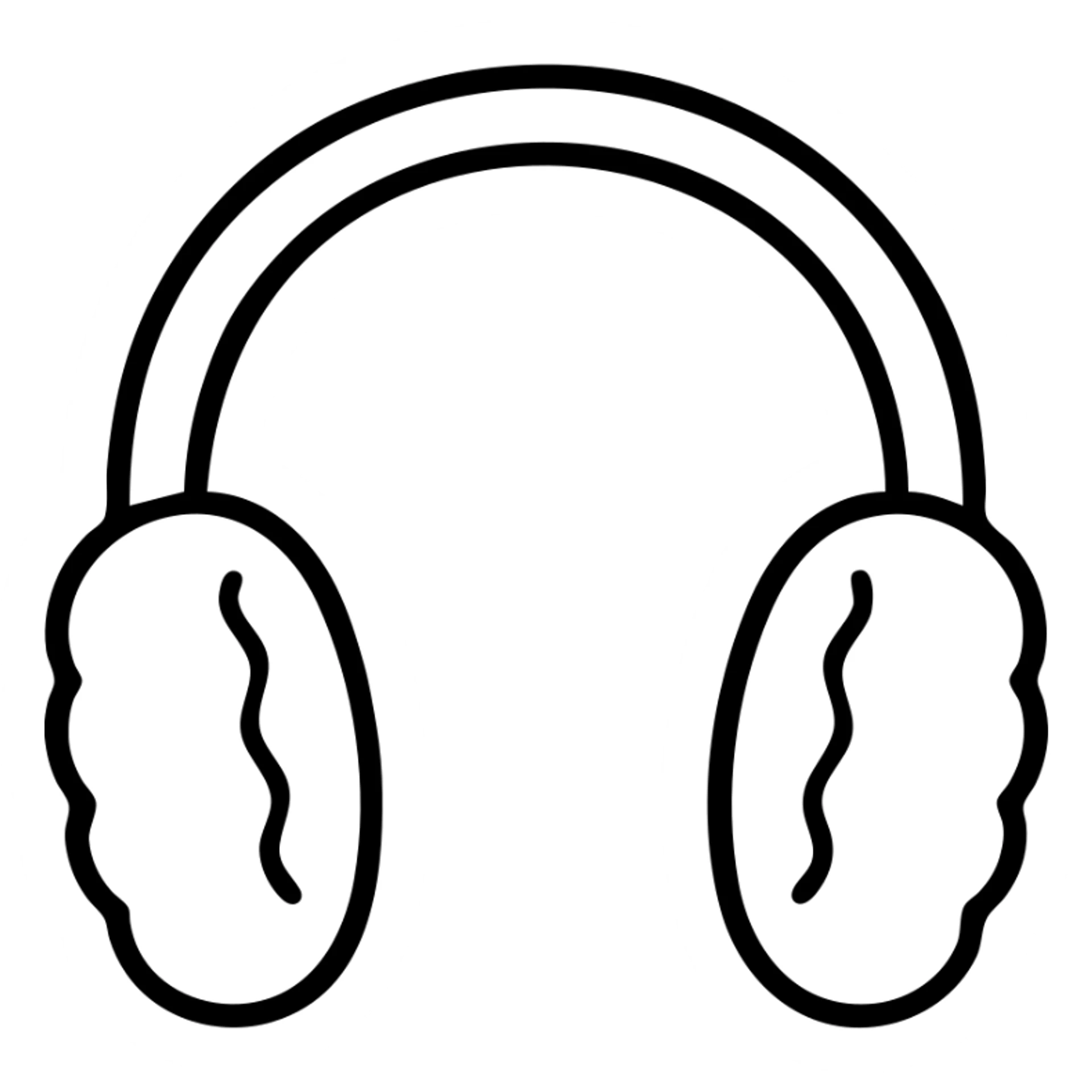 white winter ear muffs, detailed illustration sticker