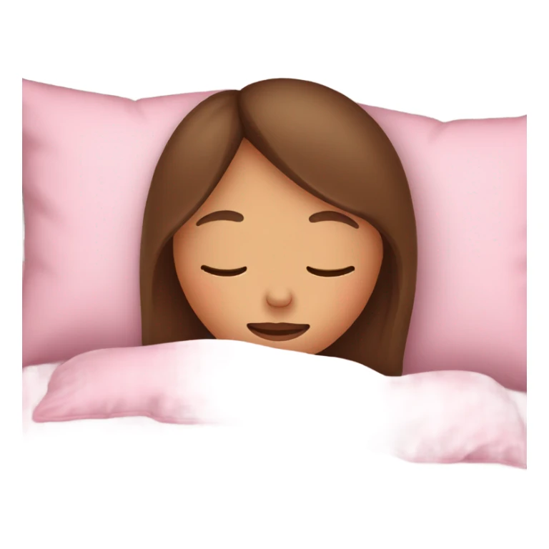 Brown haired girl, in pink pajamas, sleeping on pillow  sticker