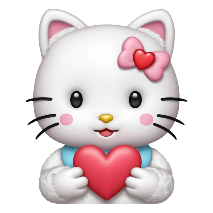 Genera esta emojis 🤍 con un hello Kitty en el medio sticker