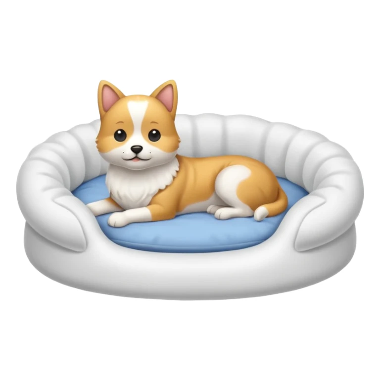 white Pet bed empty with no animal in it no dog in it I said sticker