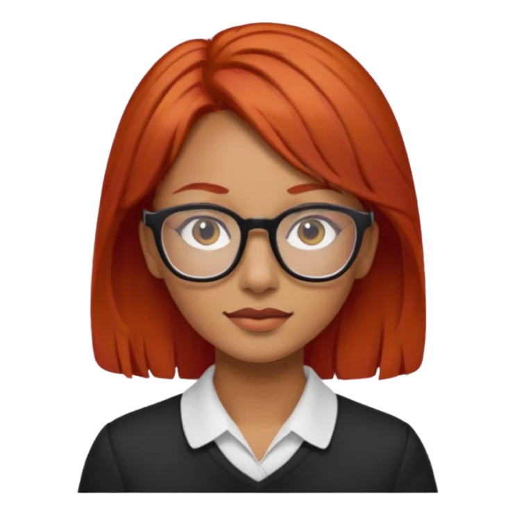 Una mujer con pelo rojo y lentes trigueña sticker