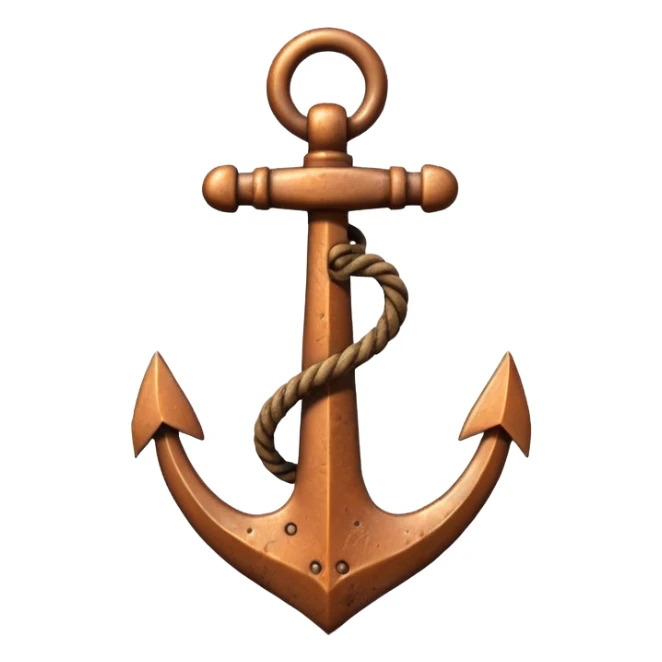 anchor object icon, metal anchor, slightly rusty texture, 3D cartoon, soft shadow, mobile game icon style, centered, clean background, no text, no watermark
 sticker