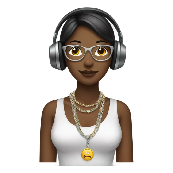 Female with jewelry and headphones sticker